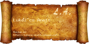 Lukács Anett névjegykártya