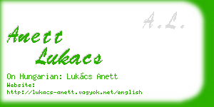 anett lukacs business card
